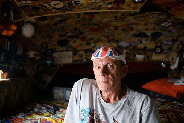 Gypsy Neil Wainwright inside his mobile home Gypsy Neil Wainwright inside his mobile home